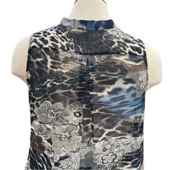 Jaipur XL Sleeveless Boho Top Animal Asymmetric Lightweight Festival Summer - Picture 5 of 9